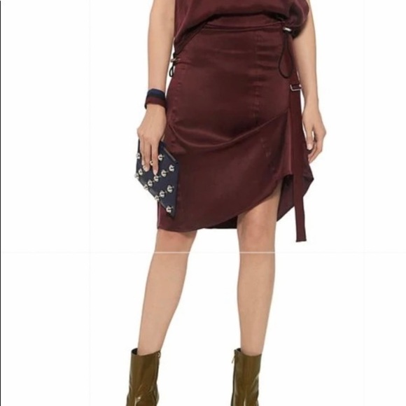 Public School Sana Belt Side Detail Silk Skirt - Picture 4 of 16